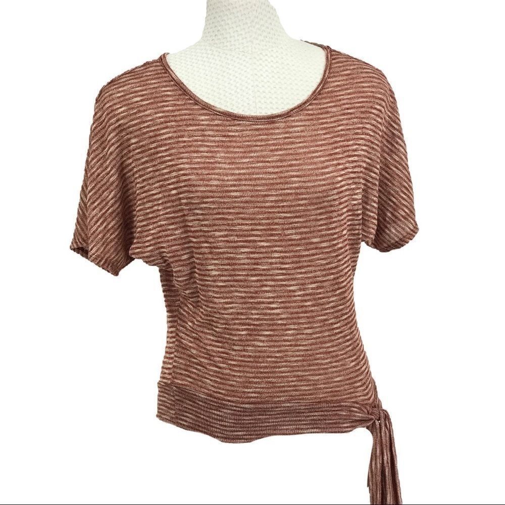 Vanity knit tie waist top